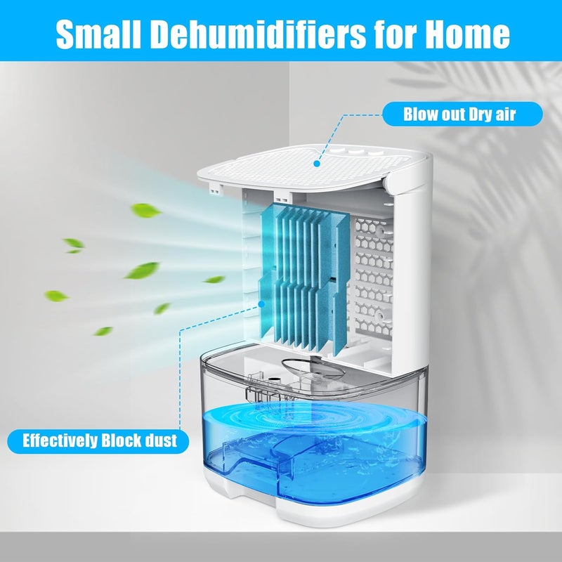 MADETEC Dehumidifiers for Home 35OZ Small Dehumidifier for Bedroom 2500 Cubic Feet(350sq ft) with 7 LED Lights, Ultra Quiet & Auto Shut off Dehumidifier for Bathroom Basement Closet Garage - Image 2